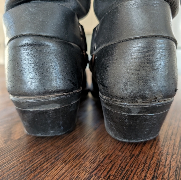 Frye Harness Boots 12R Black Leather Size 8 1/2 Womens - Picture 7 of 7